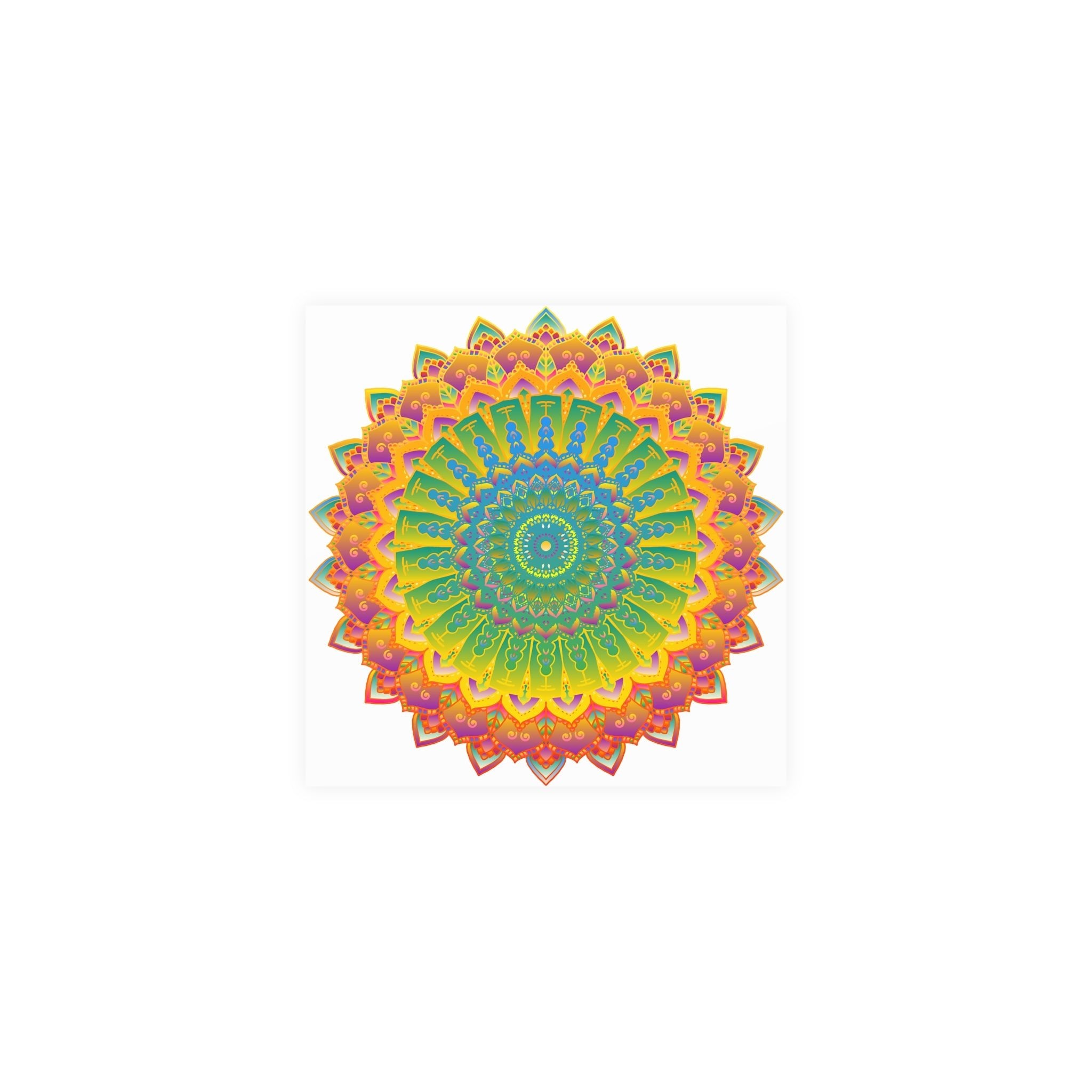 Vibrant Yellow & Green Mandala Poster Poster - Blululi