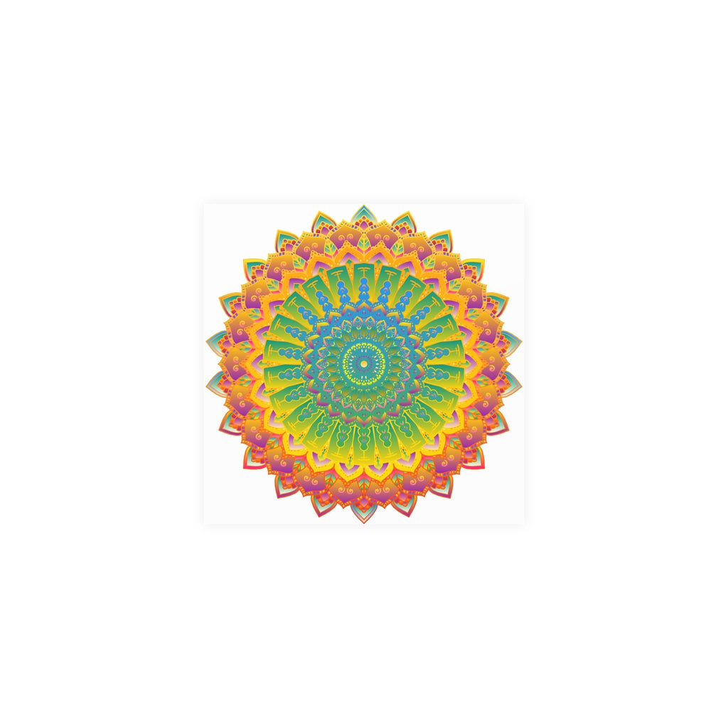 Vibrant Yellow & Green Mandala Poster Poster - Blululi