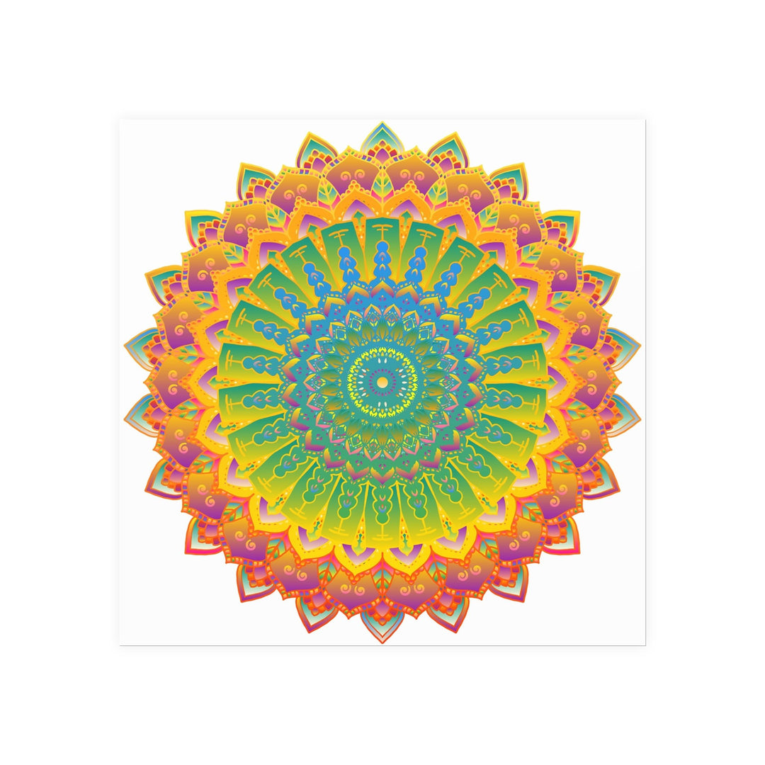 Vibrant Yellow & Green Mandala Poster Poster - Blululi