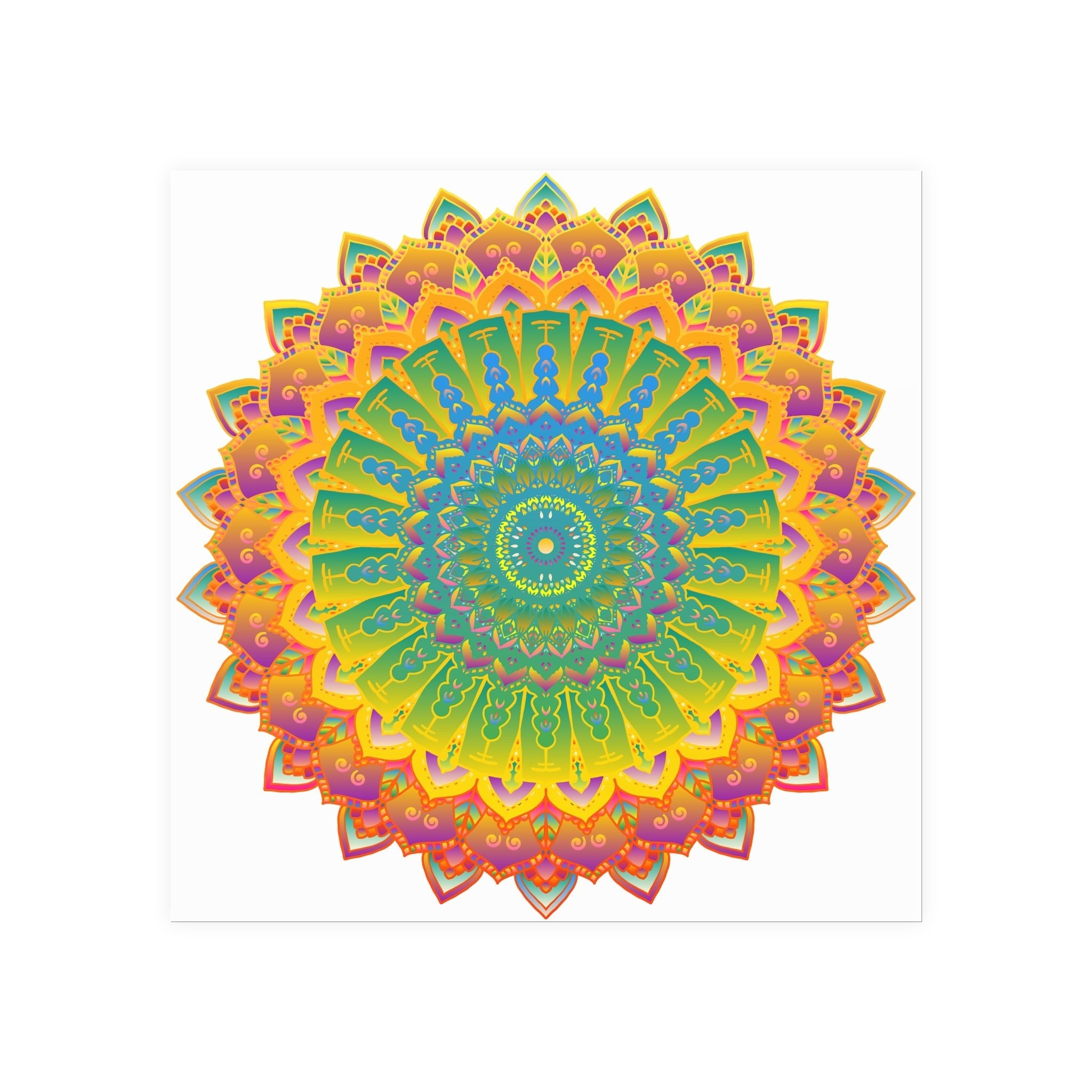 Vibrant Yellow & Green Mandala Poster Poster - Blululi