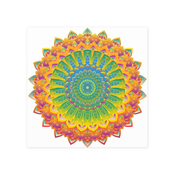 Vibrant Yellow & Green Mandala Poster Poster - Blululi