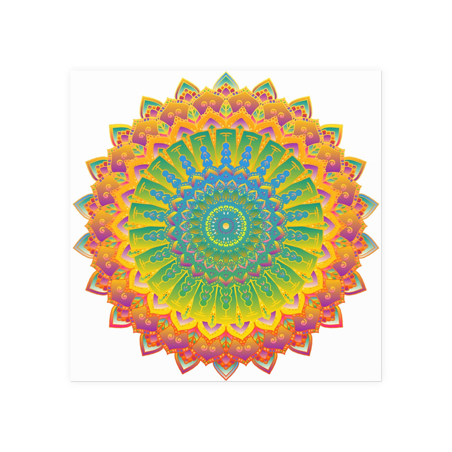 Vibrant Yellow & Green Mandala Poster Poster - Blululi