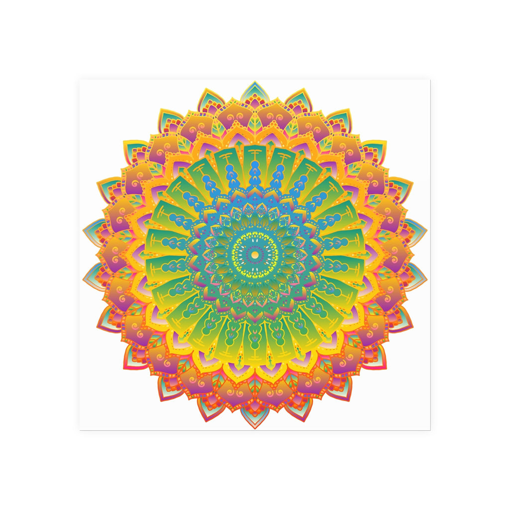 Vibrant Yellow & Green Mandala Poster Poster - Blululi