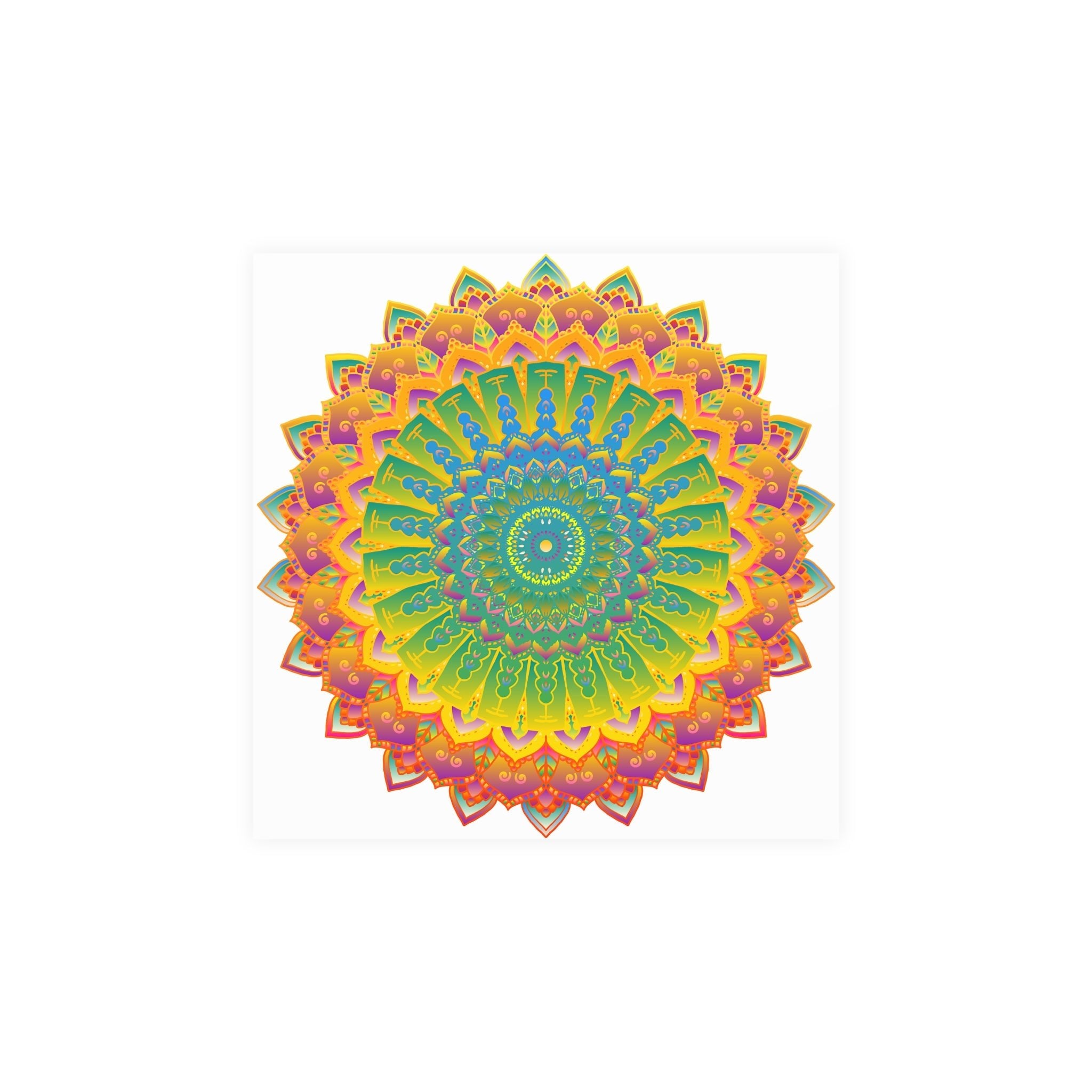 Vibrant Yellow & Green Mandala Poster Poster - Blululi