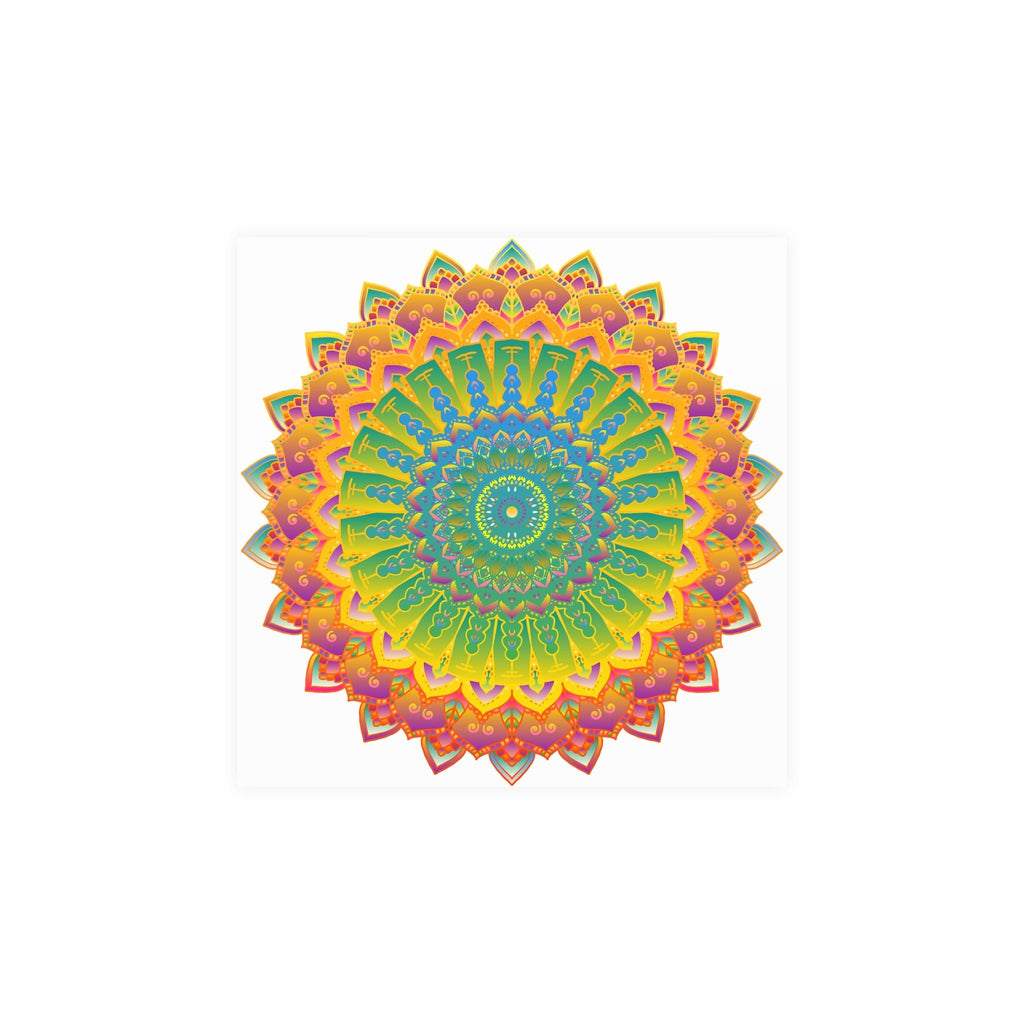 Vibrant Yellow & Green Mandala Poster Poster - Blululi