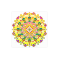 Vibrant Yellow & Pink Mandala Art Print Poster - Blululi