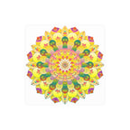 Vibrant Yellow & Pink Mandala Art Print Poster - Blululi