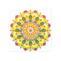 Vibrant Yellow & Pink Mandala Art Print Poster - Blululi