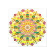 Vibrant Yellow & Pink Mandala Art Print Poster - Blululi