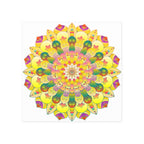 Vibrant Yellow & Pink Mandala Art Print Poster - Blululi