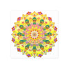 Vibrant Yellow & Pink Mandala Art Print Poster - Blululi