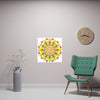 Vibrant Yellow & Pink Mandala Art Print Poster - Blululi