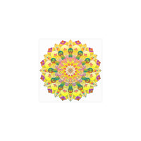 Vibrant Yellow & Pink Mandala Art Print Poster - Blululi