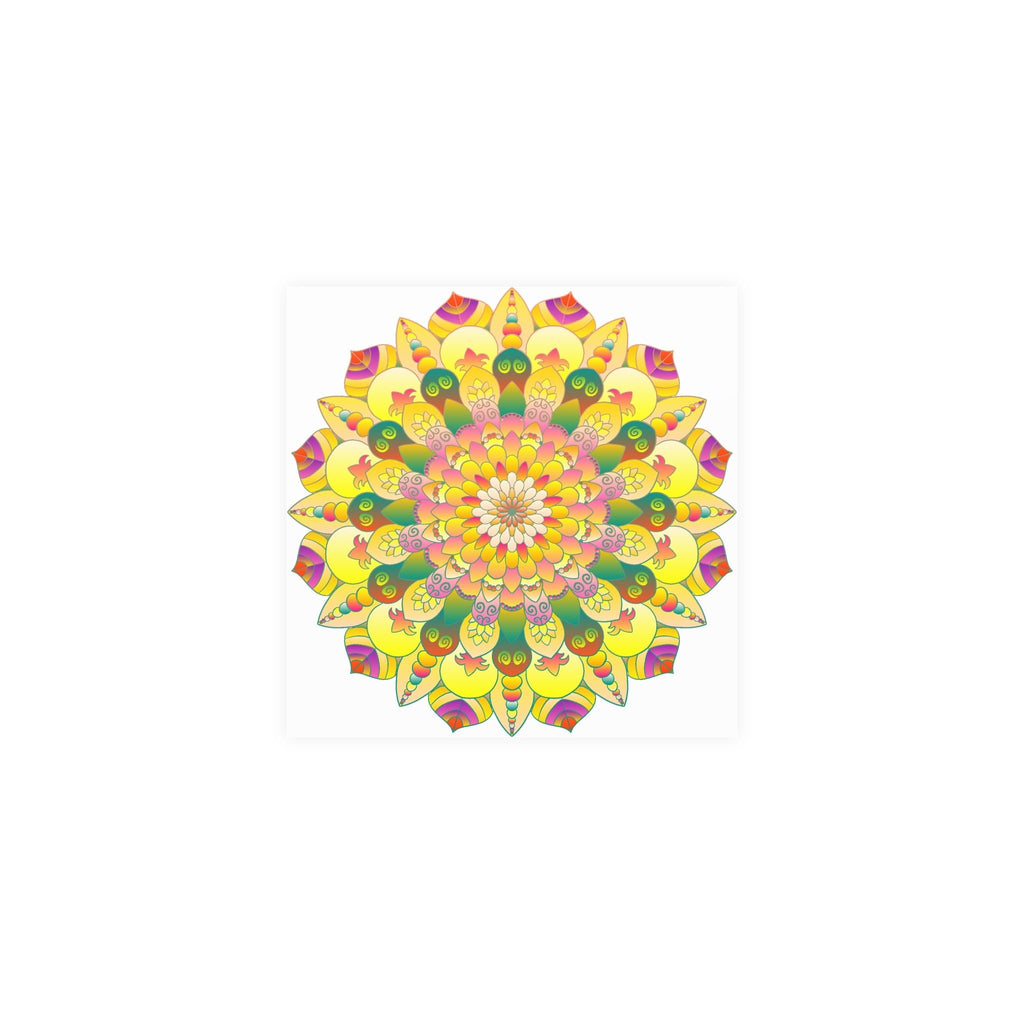 Vibrant Yellow & Pink Mandala Art Print Poster - Blululi