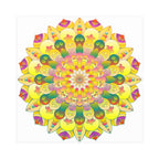 Vibrant Yellow & Pink Mandala Art Print Poster - Blululi