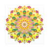 Vibrant Yellow & Pink Mandala Art Print Poster - Blululi