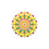 Vibrant Yellow & Pink Mandala Art Print Poster - Blululi