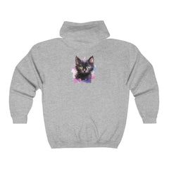 Whimsical Black Cat Watercolor Hoodie Hoodie - Blululi