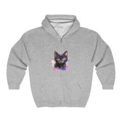 Whimsical Black Cat Watercolor Hoodie Hoodie - Blululi