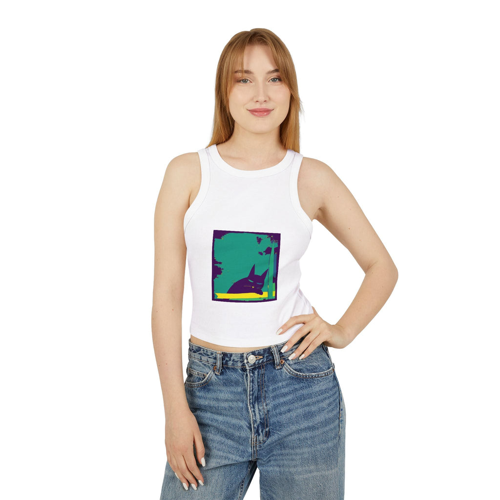 Whimsical Black Cat Watercolor Racerback Tank Top Tank Top - Blululi