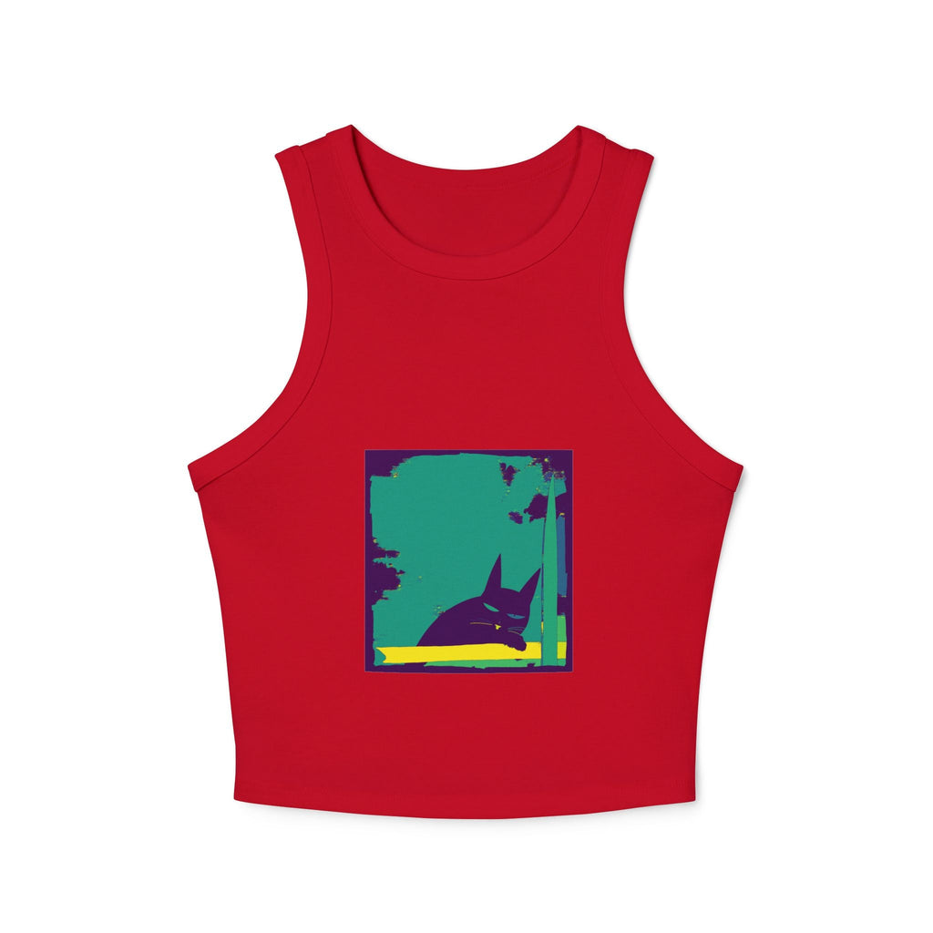 Whimsical Black Cat Watercolor Racerback Tank Top Tank Top - Blululi