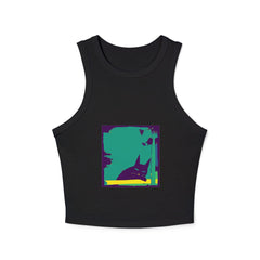 Whimsical Black Cat Watercolor Racerback Tank Top Tank Top - Blululi