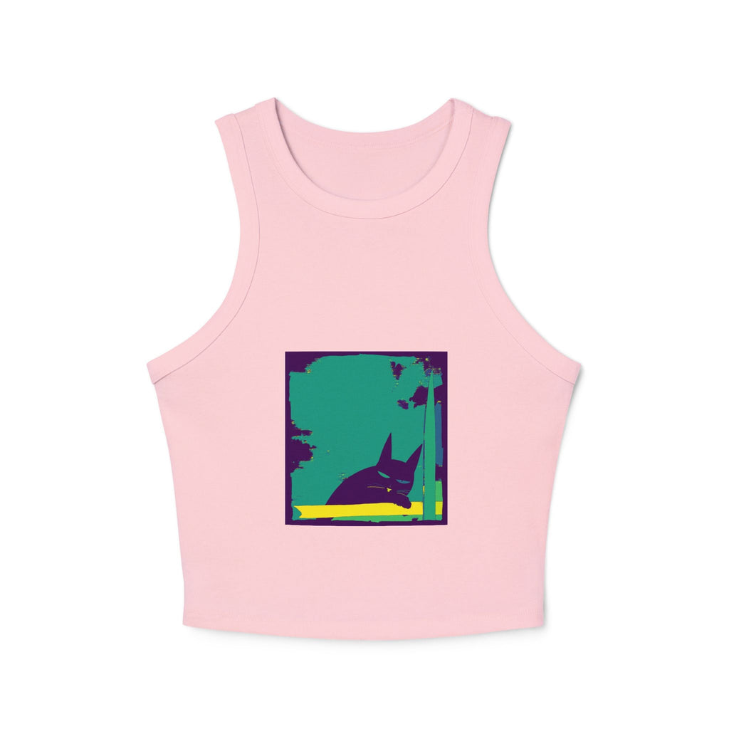 Whimsical Black Cat Watercolor Racerback Tank Top Tank Top - Blululi