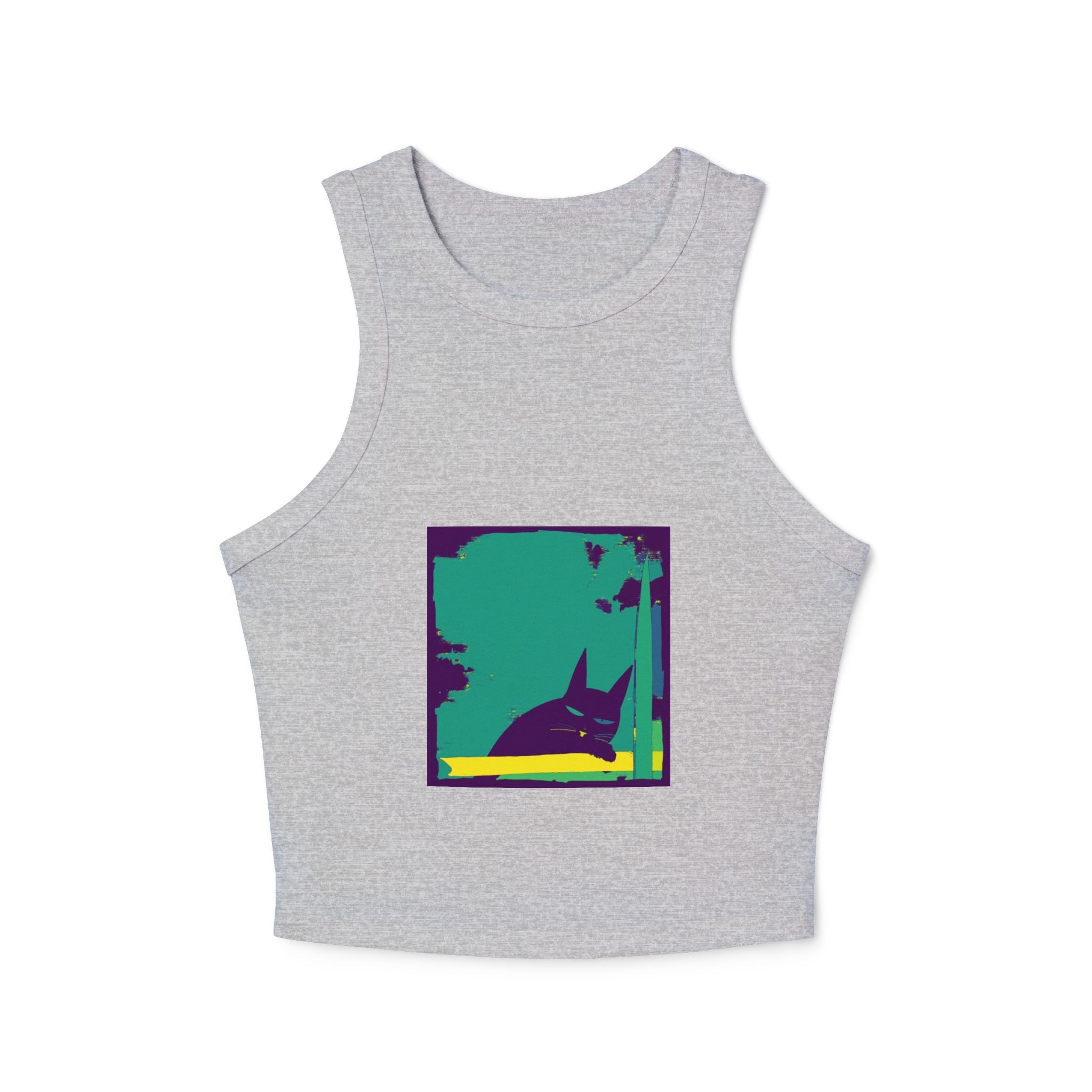 Whimsical Black Cat Watercolor Racerback Tank Top Tank Top - Blululi