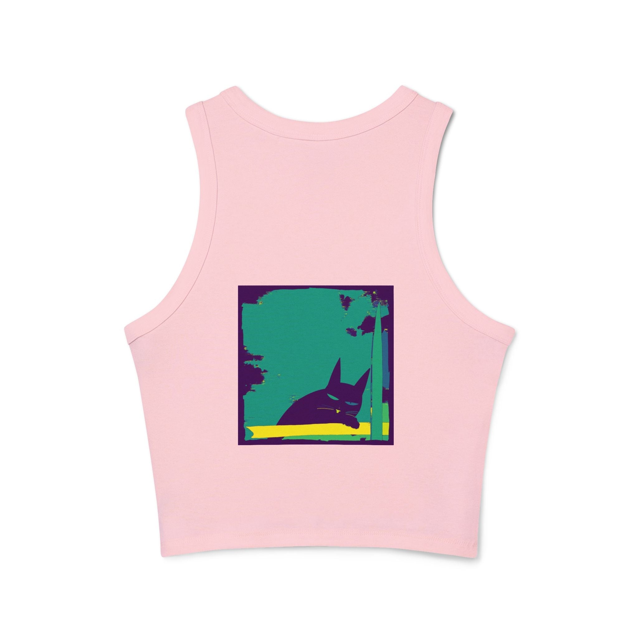 Whimsical Black Cat Watercolor Racerback Tank Top Tank Top - Blululi