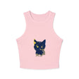 Whimsical Blue Cat Watercolor Racerback Tank Top Tank Top - Blululi