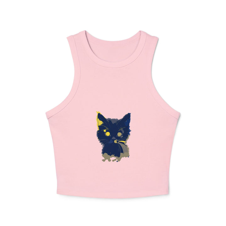 Whimsical Blue Cat Watercolor Racerback Tank Top Tank Top - Blululi