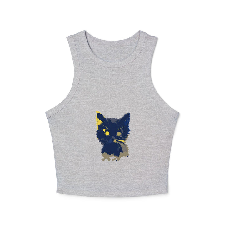 Whimsical Blue Cat Watercolor Racerback Tank Top Tank Top - Blululi