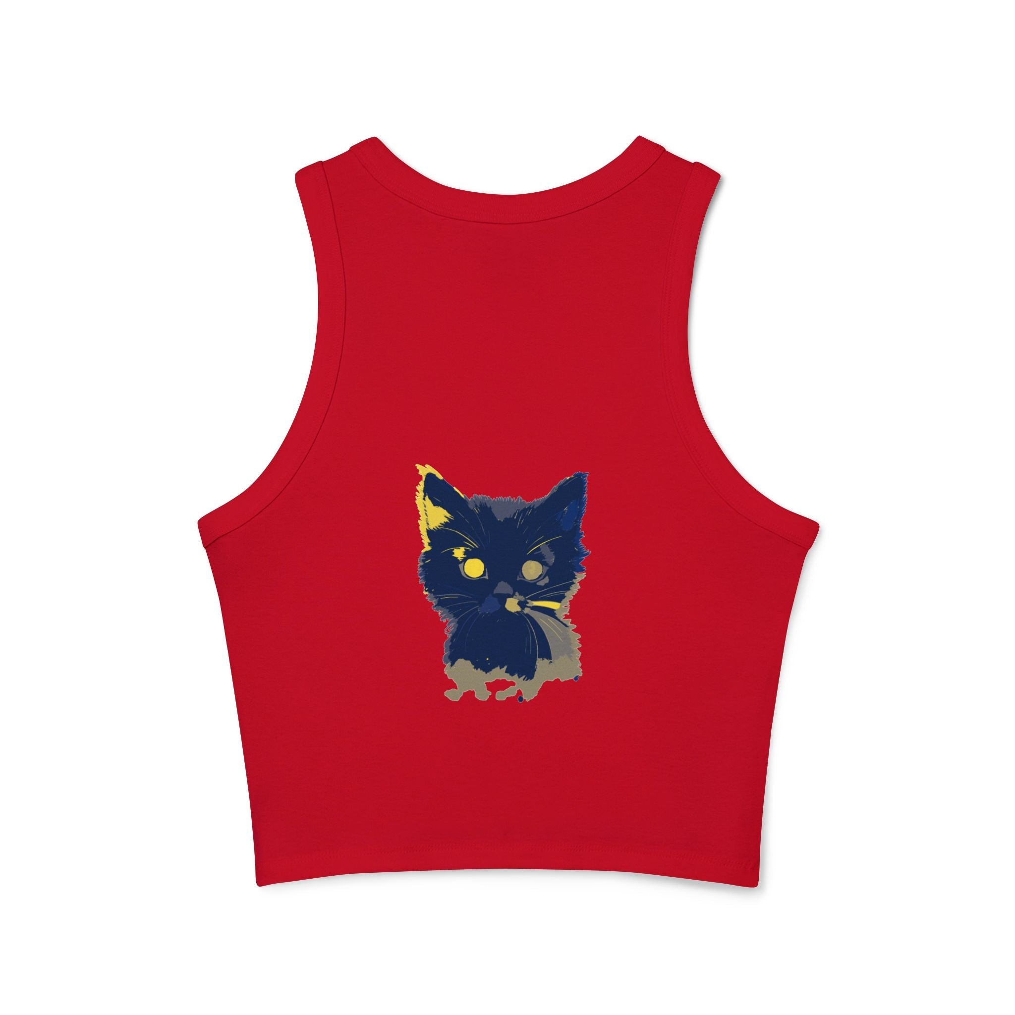 Whimsical Blue Cat Watercolor Racerback Tank Top Tank Top - Blululi