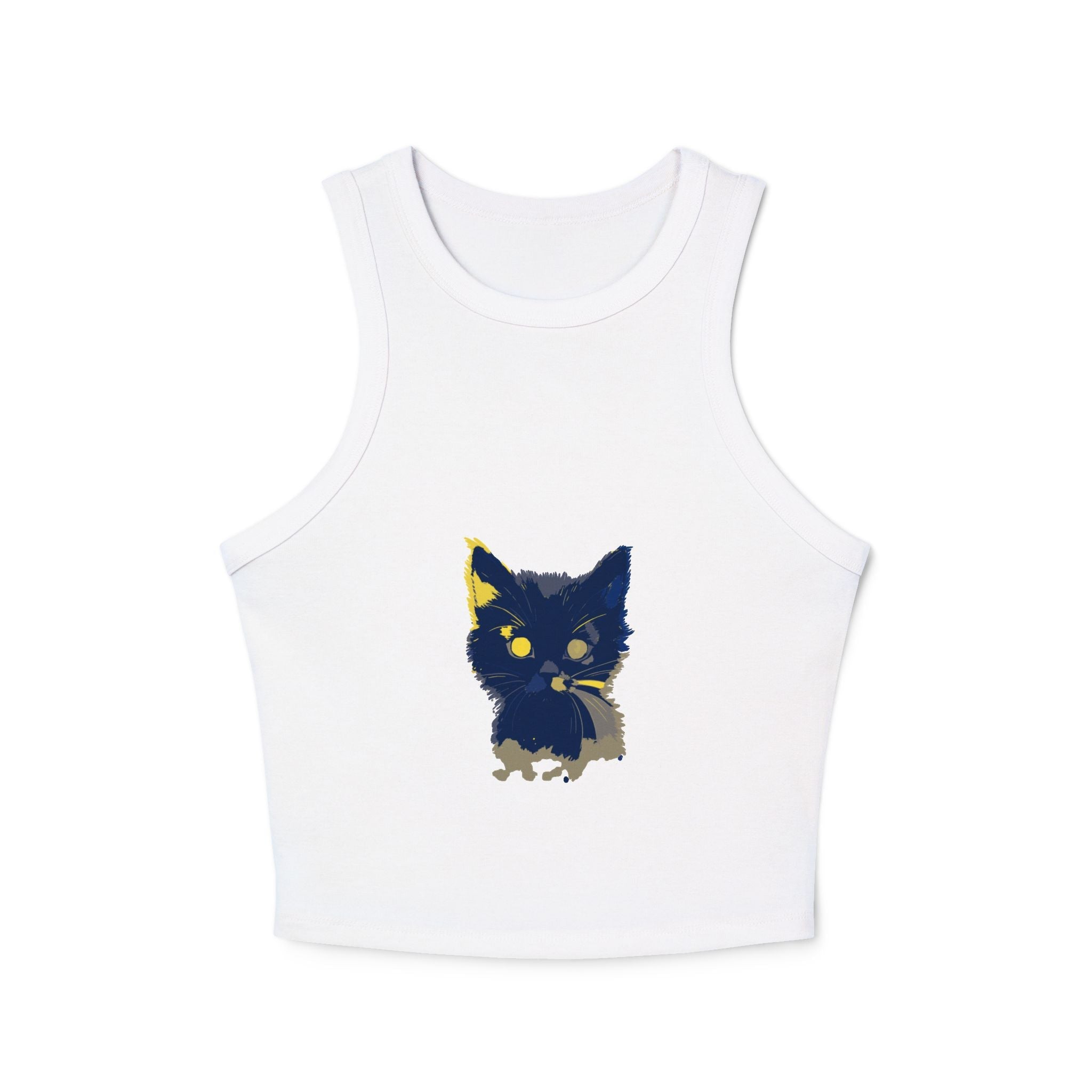 Whimsical Blue Cat Watercolor Racerback Tank Top Tank Top - Blululi