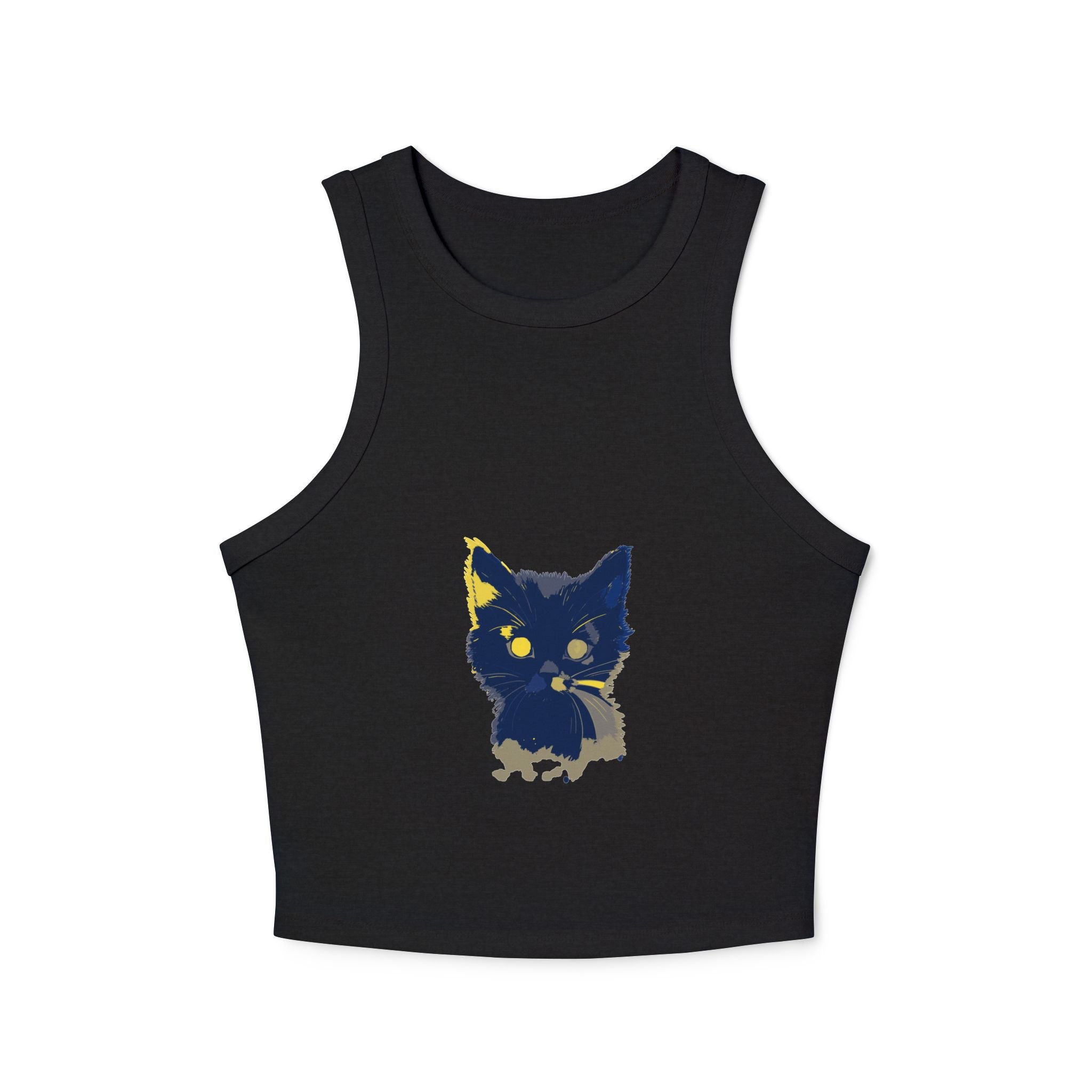 Whimsical Blue Cat Watercolor Racerback Tank Top Tank Top - Blululi