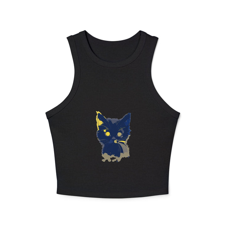 Whimsical Blue Cat Watercolor Racerback Tank Top Tank Top - Blululi