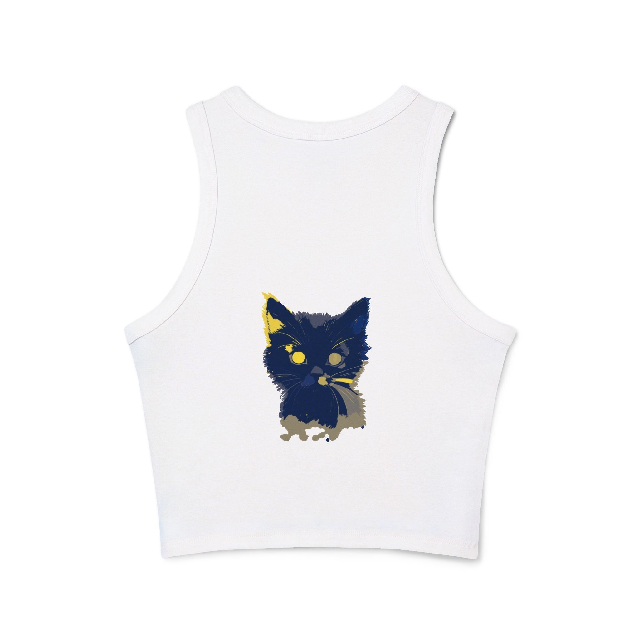 Whimsical Blue Cat Watercolor Racerback Tank Top Tank Top - Blululi