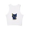 Whimsical Blue Cat Watercolor Racerback Tank Top Tank Top - Blululi