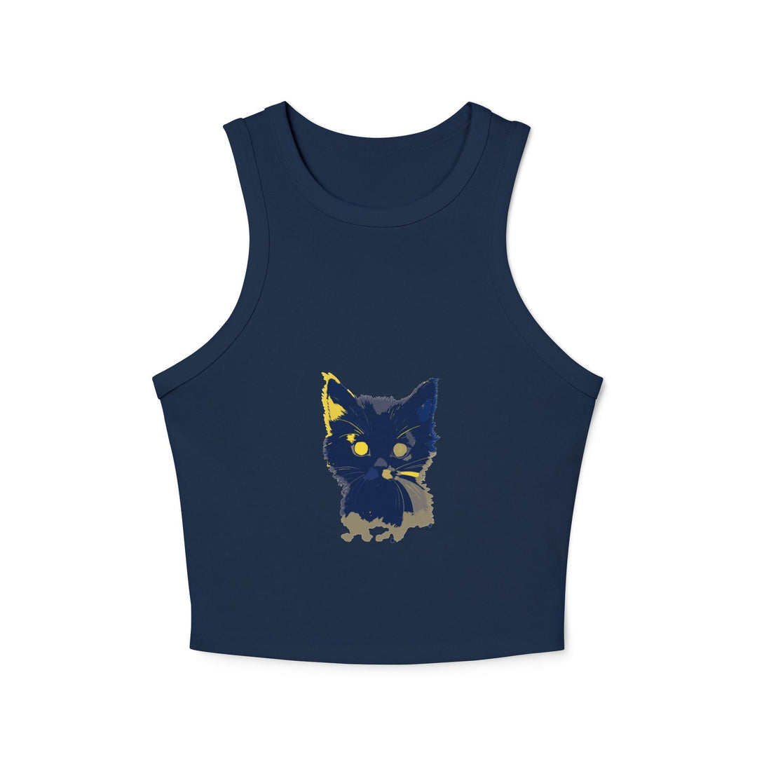 Whimsical Blue Cat Watercolor Racerback Tank Top Tank Top - Blululi