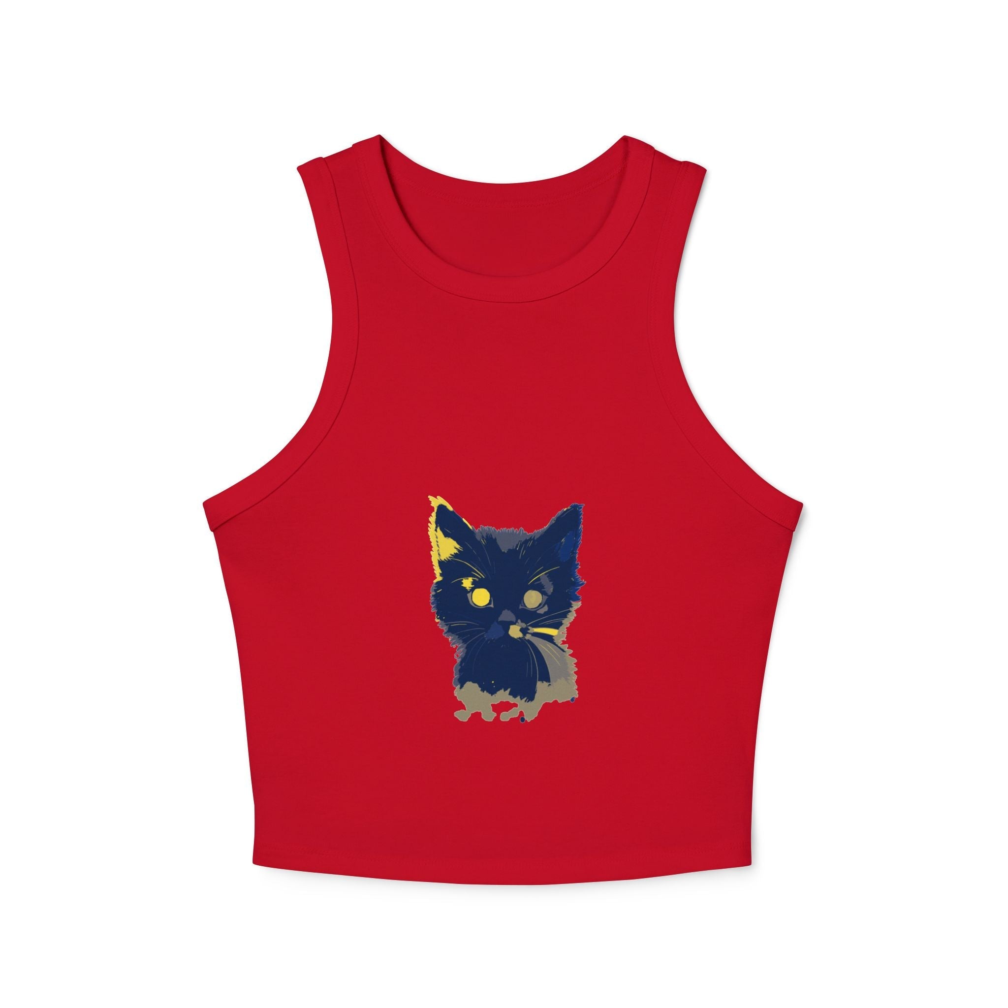 Whimsical Blue Cat Watercolor Racerback Tank Top Tank Top - Blululi