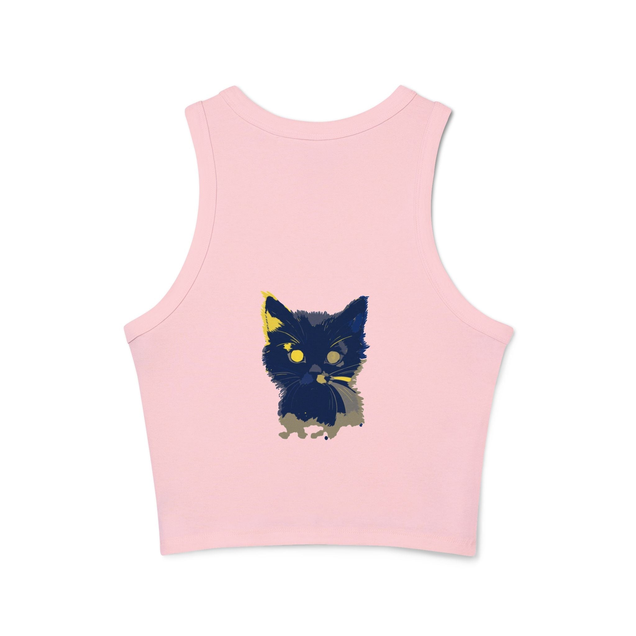 Whimsical Blue Cat Watercolor Racerback Tank Top Tank Top - Blululi