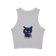 Whimsical Blue Cat Watercolor Racerback Tank Top Tank Top - Blululi