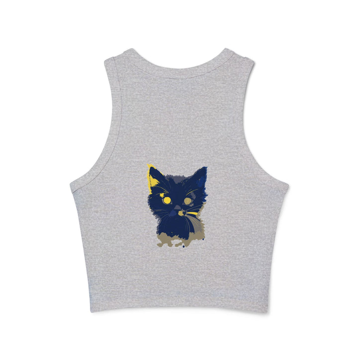 Whimsical Blue Cat Watercolor Racerback Tank Top Tank Top - Blululi