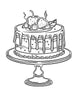 Whimsical Cakes Coloring Pages: Fun and Creative Designs for Relaxation and Inspiration - Printable PDF for Adults and Kids | Cookbook digital download - Blululi