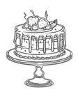 Whimsical Cakes Coloring Pages: Fun and Creative Designs - Printable PDF digital download - Blululi