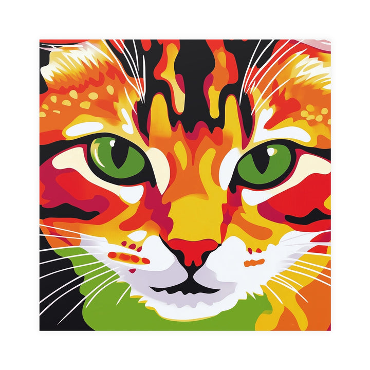 Whimsical Cat Portrait - Colorful Animal Art Poster Poster - Blululi