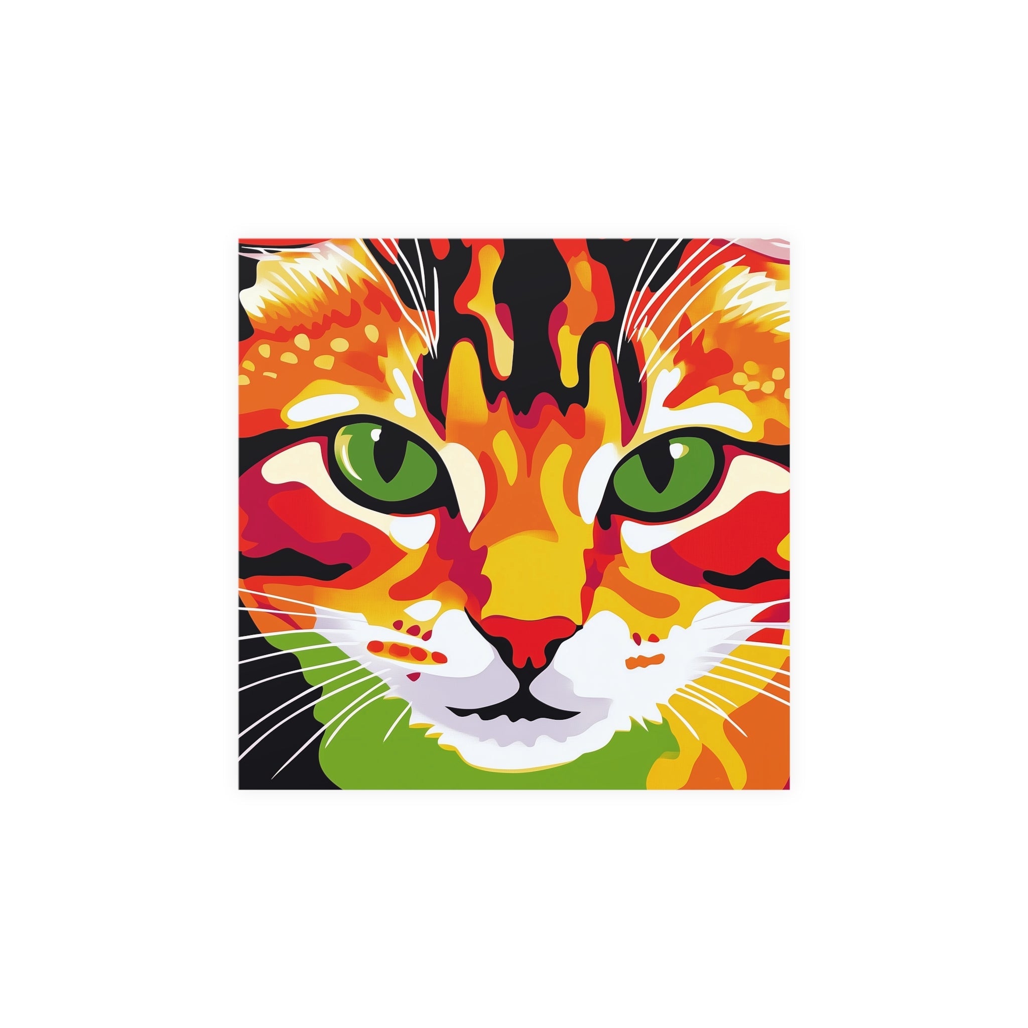 Whimsical Cat Portrait - Colorful Animal Art Poster Poster - Blululi