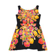 Women's Skater Dress – Hand - Drawn Mandala in Gold and Red on Black - Blululi All Over Prints - Blululi