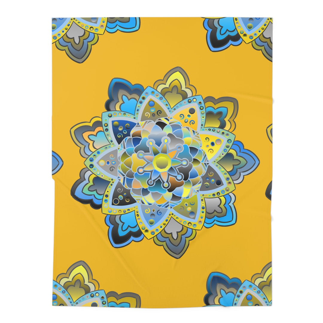 Yellow Mandala Baby Swaddle Blanket - Soft Jersey Polyester - Blululi