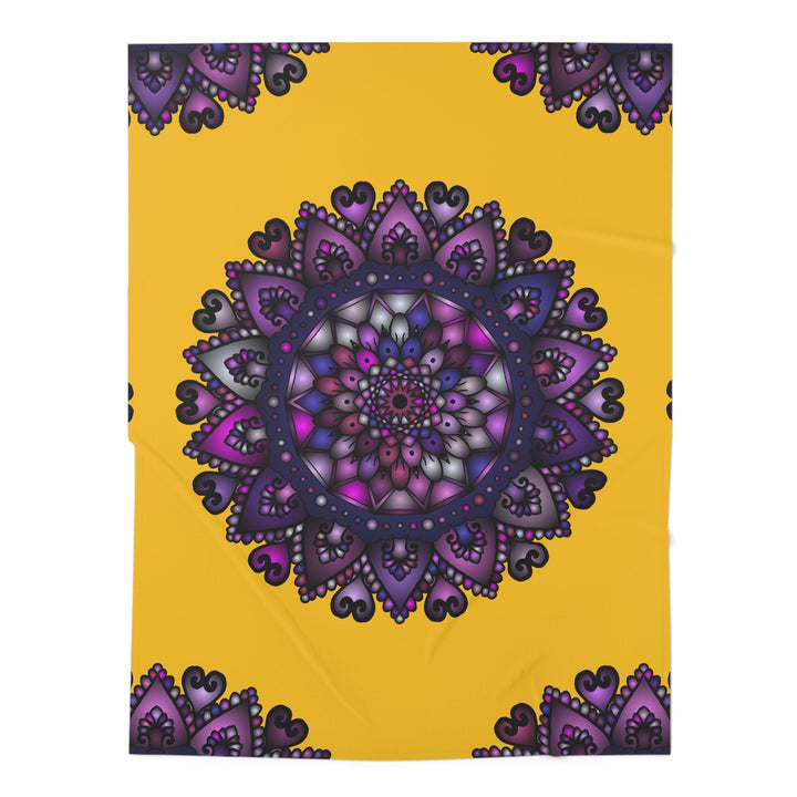 Yellow Mandala Baby Swaddle Blanket - Soft Jersey Polyester - Blululi